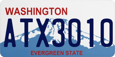WA license plate ATX3010
