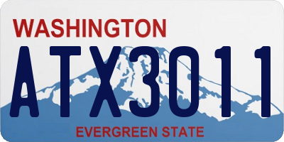 WA license plate ATX3011