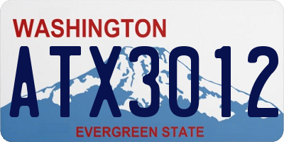 WA license plate ATX3012