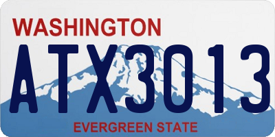 WA license plate ATX3013