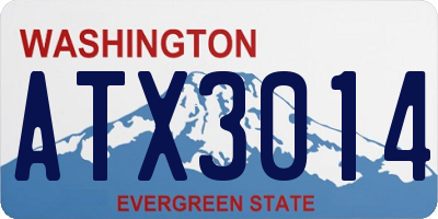 WA license plate ATX3014