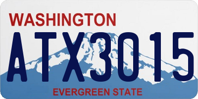 WA license plate ATX3015