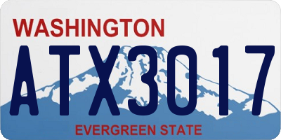 WA license plate ATX3017