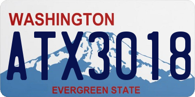 WA license plate ATX3018