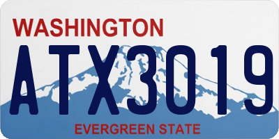 WA license plate ATX3019