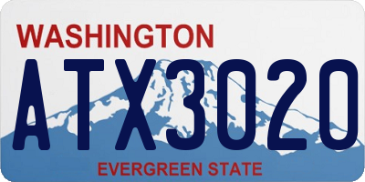 WA license plate ATX3020