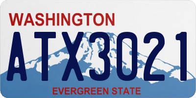 WA license plate ATX3021
