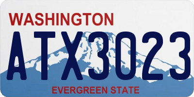 WA license plate ATX3023