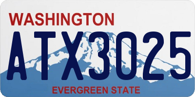 WA license plate ATX3025
