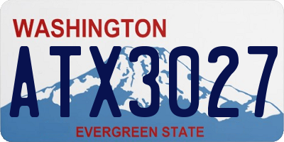 WA license plate ATX3027