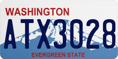 WA license plate ATX3028