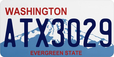WA license plate ATX3029