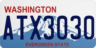 WA license plate ATX3030