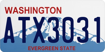 WA license plate ATX3031