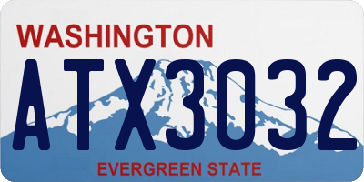 WA license plate ATX3032