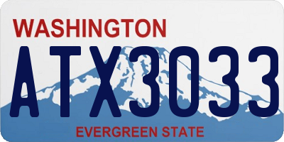 WA license plate ATX3033