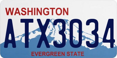 WA license plate ATX3034