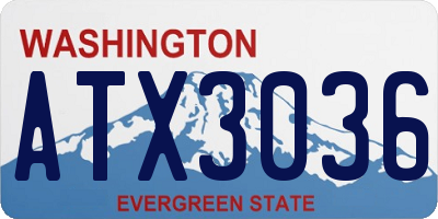 WA license plate ATX3036