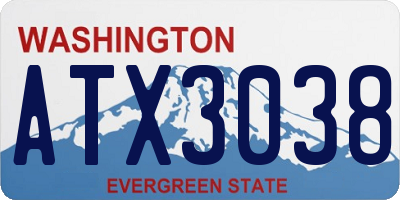 WA license plate ATX3038