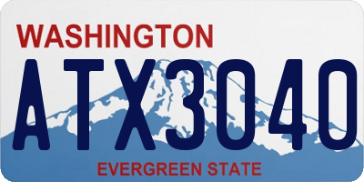 WA license plate ATX3040