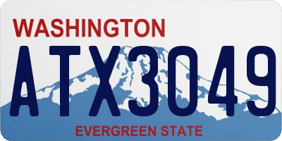 WA license plate ATX3049