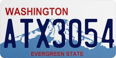 WA license plate ATX3054