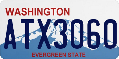 WA license plate ATX3060