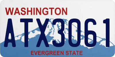 WA license plate ATX3061