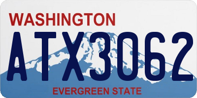 WA license plate ATX3062
