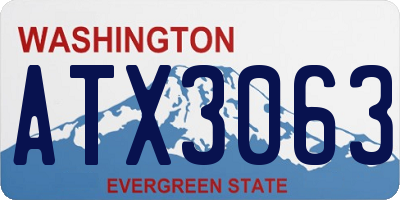 WA license plate ATX3063
