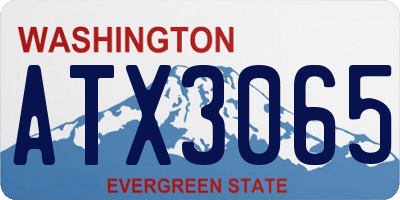WA license plate ATX3065
