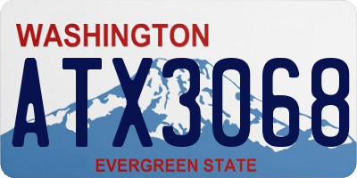 WA license plate ATX3068