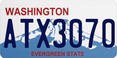 WA license plate ATX3070