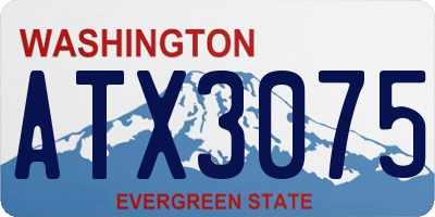 WA license plate ATX3075