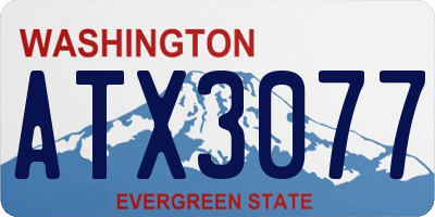 WA license plate ATX3077