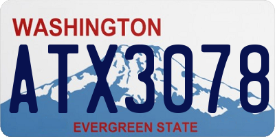 WA license plate ATX3078
