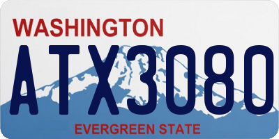 WA license plate ATX3080