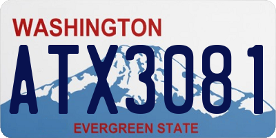 WA license plate ATX3081