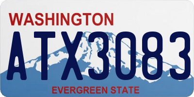 WA license plate ATX3083