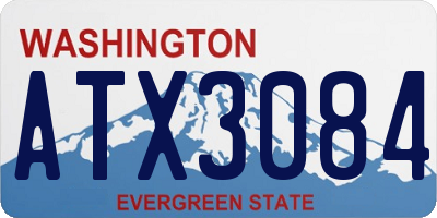 WA license plate ATX3084