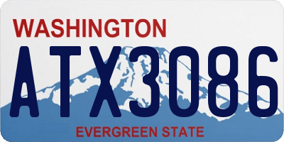 WA license plate ATX3086