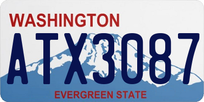 WA license plate ATX3087