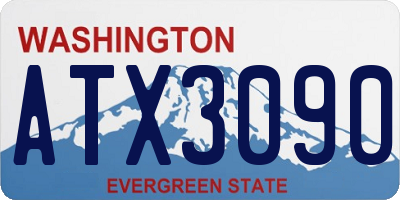 WA license plate ATX3090