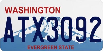 WA license plate ATX3092