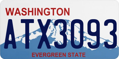 WA license plate ATX3093