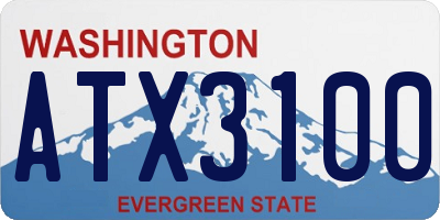 WA license plate ATX3100