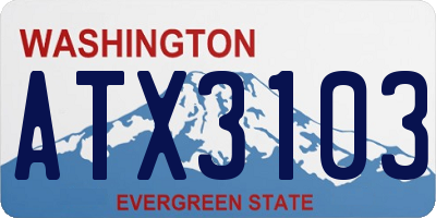 WA license plate ATX3103