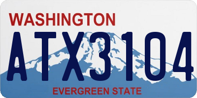 WA license plate ATX3104