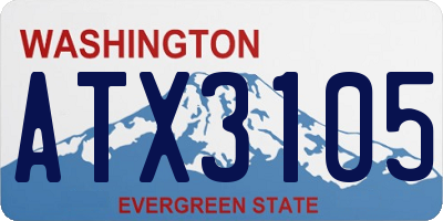 WA license plate ATX3105