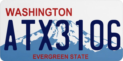 WA license plate ATX3106